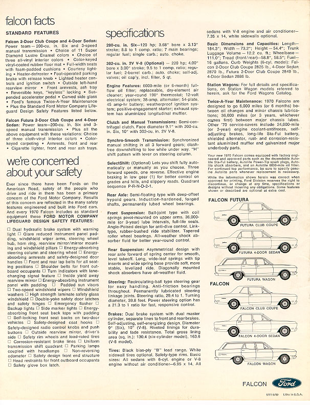 1970 Ford Falcon Brochure Page 5